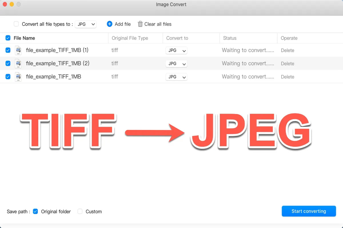 تبدیل TIFF به JPEG